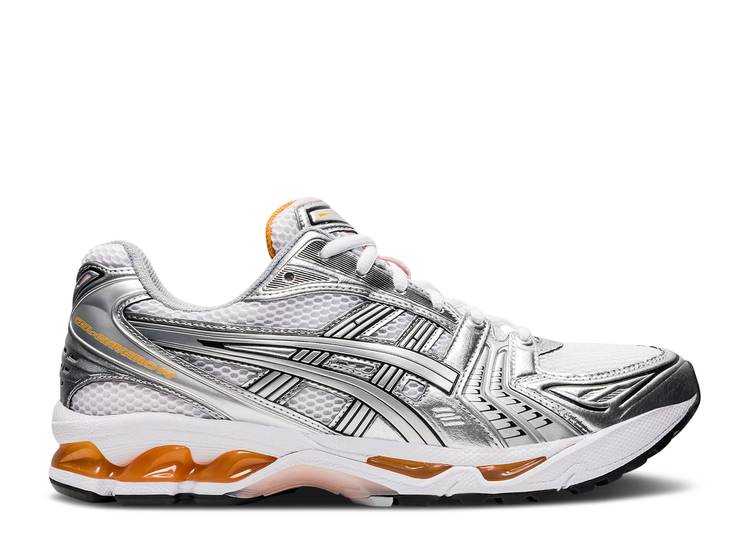 【 ASICS GEL KAYANO 14 'PURE SILVER ORANGE' / WHITE PURE SILVER 】 銀色 シルバー 白色 ホワイト ピュア スニーカー メンズ アシックス