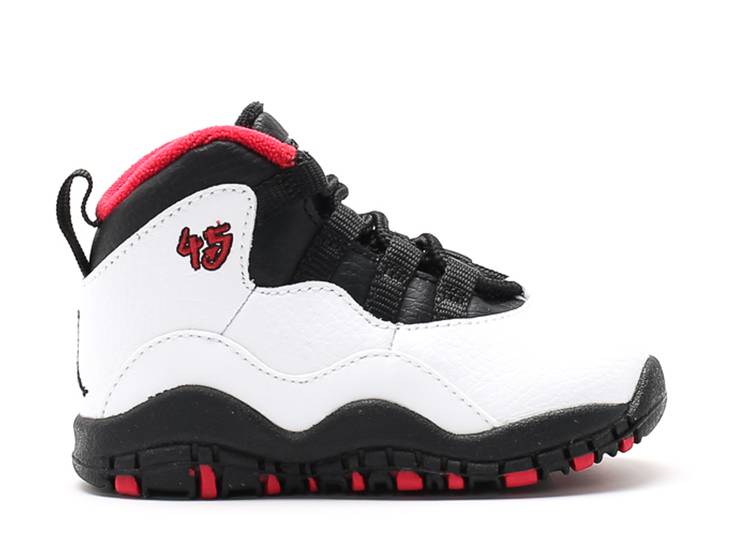 【 AIR JORDAN AIR JORDAN 10 RETRO BT 'DOUBLE NICKEL' / WHITE BLACK TRUE RED 】 ナイキ 白色 ホワイト 黒色 ブラック 赤 レッド エアジョーダン ベビー