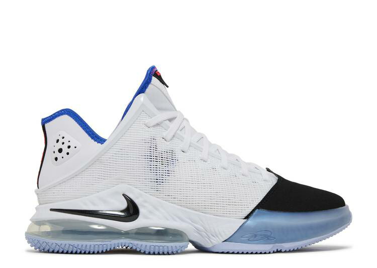 y NIKE LEBRON 19 LOW 'BLACK TOE' / WHITE BLACK MEDIUM BLUE SIREN z u F zCg F ubN F u[ Xj[J[ Y iCL