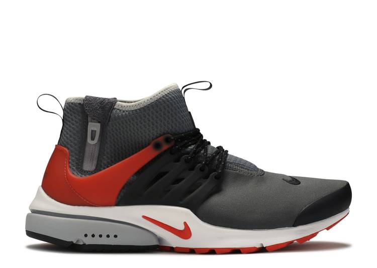 【 NIKE AIR PRESTO MID UTILITY / DARK GREY MAX ORANGE BLACK WOLF 】 プレスト ミッド 灰色 グレー マックス 橙 オレンジ 黒色 ブラック エア スニーカー メンズ ナイキ