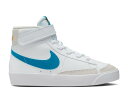 【 NIKE BLAZER MID '77 PS 'WHITE LASER BLUE' / WHITE YELLOW OCHRE LIGHT BONE 】 ブレイザー ミッド レーザー 白色 ホワイト 黄色 イエロー ジュニア キッズ ベビー マタニティ スニーカー ナイキ