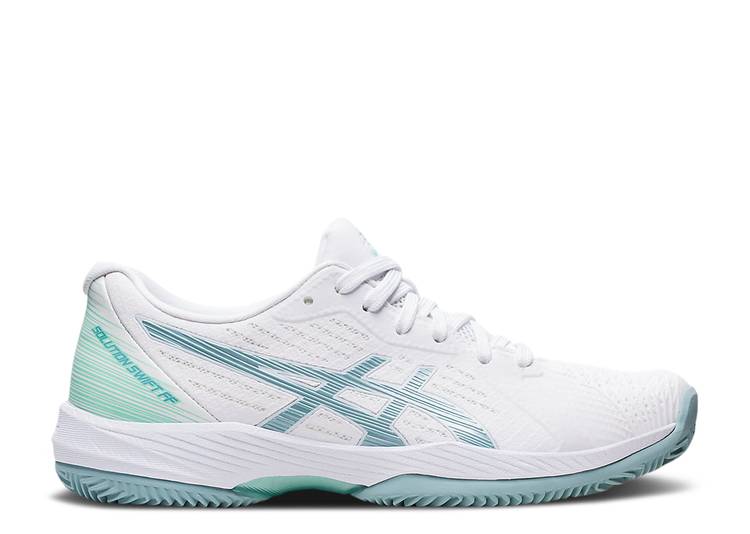 【 ASICS WMNS SOLUTION SWIFT FF CLAY 'WHITE SMOKE BLUE' / WHITE SMOKE BLUE 】 白色 ホワイト 青色 ブルー スニーカー レディース アシックス