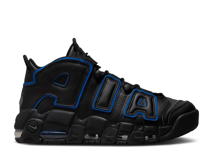 【 NIKE AIR MORE UPTEMPO 'BLACK GAME ROYAL' / BLACK GAME ROYAL IRON GREY 】 アップテンポ ゲーム 黒色 ブラック 灰色 グレー エアモアアップテンポ モアテン ゲームロイヤル 青 ブルー' ブルー スニーカー メ