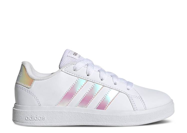  ADIDAS GRAND COURT 2.0 BIG KID 'WHITE IRIDESCENT' / CLOUD WHITE IRID...