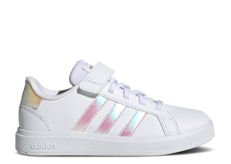 【 ADIDAS GRAND COURT 2.0 LITTLE KID 'WHITE IRIDESCENT' / CLOUD WHITE IRIDESCENT ...
