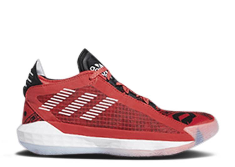 【 ADIDAS DAME 6 BIG KIDS 'GEEK UP' / GLORY RED DASH GREY SOLAR RED 】 アディダス 赤 レッド 灰色 グレー ジュニア キッズ ベビー マタニティ スニーカー