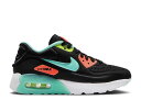 【 NIKE AIR MAX 90 ULTRA SE GS 039 BLACK TURQUOISE BRIGHT MANGO 039 / BLACK HYPER TURQUOISE BRIGHT 】 マックス ウルトラ 黒色 ブラック エアマックス ジュニア キッズ ベビー マタニティ スニーカー ナイキ