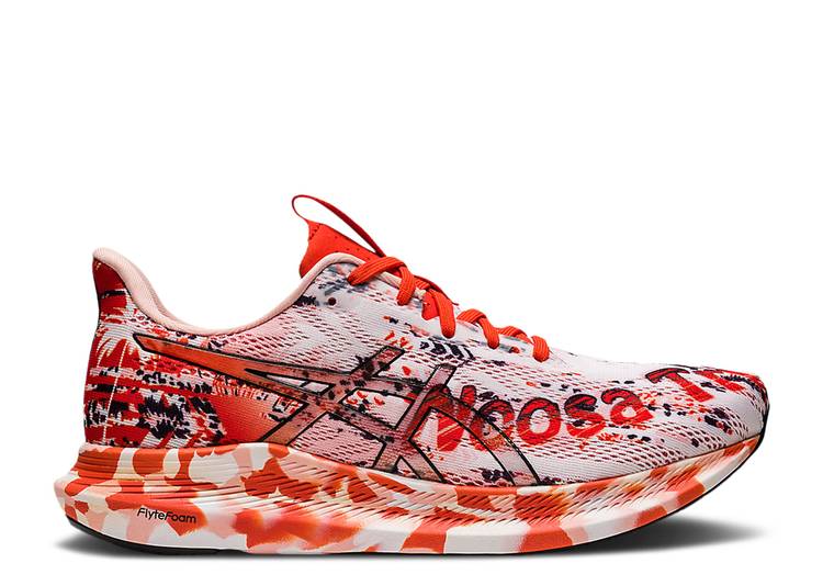 【 ASICS WMNS NOOSA TRI 14 'TROPICAL - WHITE RED' / WHITE BLACK 】 白色 ホワイト 黒色 ブラック スニーカー レディース アシックス