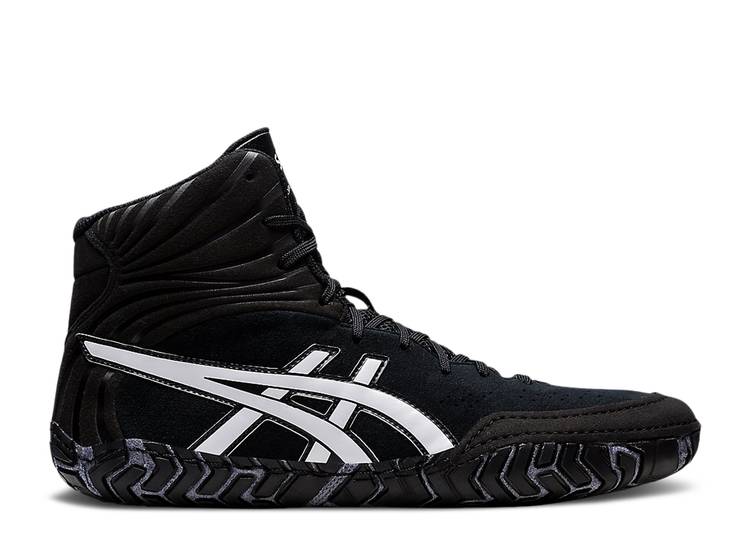【 ASICS AGGRESSOR 5 'BLACK WHITE' / BLACK WHITE 】 黒色 ブラック 白色 ホワイト スニーカー メンズ アシックス