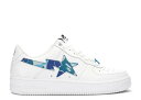 【 BAPE BAPESTA 'ABC CAMO - BLUE' 2022 / WHITE BLUE 】 カモ柄 白色 ホワイト 青色 ブルー スニーカー メンズ ベイプ