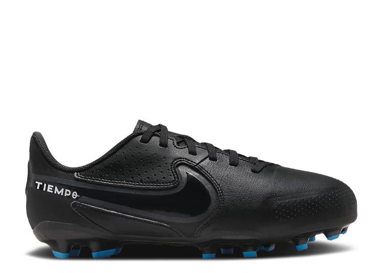 【 NIKE TIEMPO LEGEND 9 ACADEMY MG GS 'BLACK DARK SMOKE GREY' / BLACK SUMMIT WHITE LIGHT PHOTO 】 ティエンポ レジェンド アカデミー 黒色 ブラック 白色 ホワイト ジュニア キッズ ベビー マタニティ スニーカー