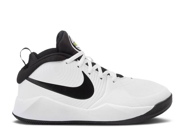 【 NIKE TEAM HUSTLE D9 GS 'WHITE BLACK' / WHITE BLACK VOLT 】 チーム 白色 ホワイト 黒色 ブラック..