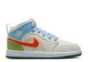 【 AIR JORDAN JORDAN 1 MID SE PS 'STITCH' / SAIL PSYCHIC BLUE VIVID GREEN 】 ナイキ ミ...