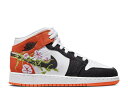 【 AIR JORDAN JORDAN 1 MID GS 'FLORAL' / WHITE BLACK STARFISH VIVID GREEN 】 ナイキ ミッド 白色 ホワイト 黒色 ブラック 緑 グリーン エアジョーダン ジュニア キッズ ベビー マタニティ スニーカー(4)
