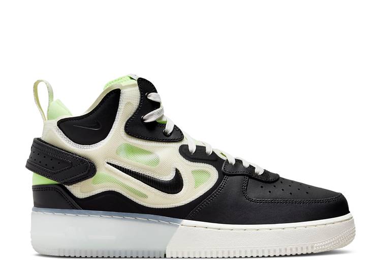 【 NIKE AIR FORCE 1 MID REACT 'BLACK NEON' / SAIL GHOST GREEN GLACIER BLUE 】 ミッド リアクト 緑 グリーン 青色 ブルー エアフォース スニーカー メンズ ナイキ