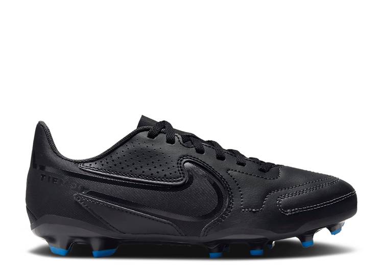 【 NIKE TIEMPO LEGEND 9 CLUB MG GS 'BLACK LIGHT PHOTO BLUE' / BLACK SUMMIT WHITE LIGHT PHOTO 】 ティエンポ レジェンド クラブ 黒色 ブラック 白色 ホワイト ジュニア キッズ ベビー マタニティ スニーカー ナイキ