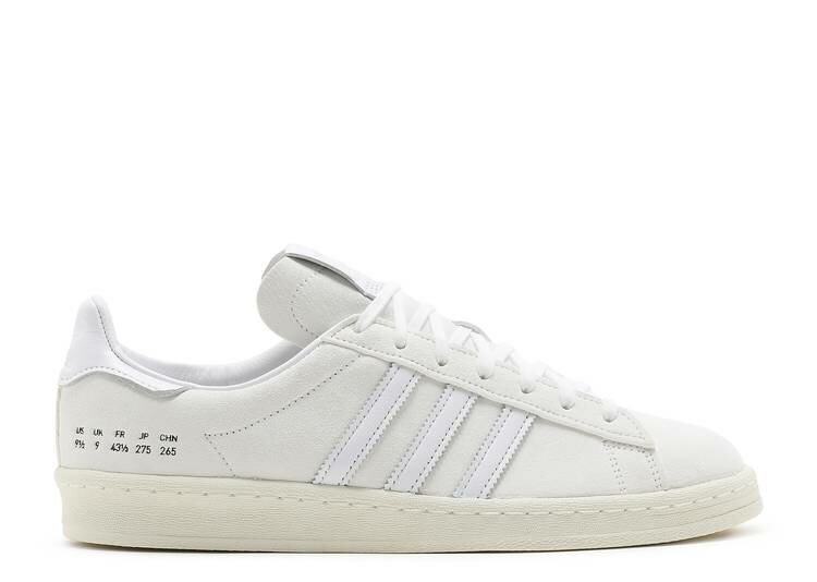 【 ADIDAS CAMPUS 80S 'SIZE TAG - OFF WHITE' / WHITE CLOUD WHITE OFF WHITE 】 アディダス キャンパス タグ 白色 ホワイト スニーカー メンズ