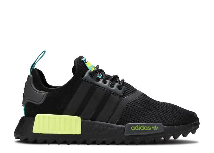 【 ADIDAS NMD_R1 TRAIL J 'BLACK SOLAR YELLOW' / CORE BLACK REAL BLUE SEMI SOLAR 】 アディダス コア 黒色 ブラック レアル 青色 ブルー ジュニア キッズ ベビー マタニティ スニーカー