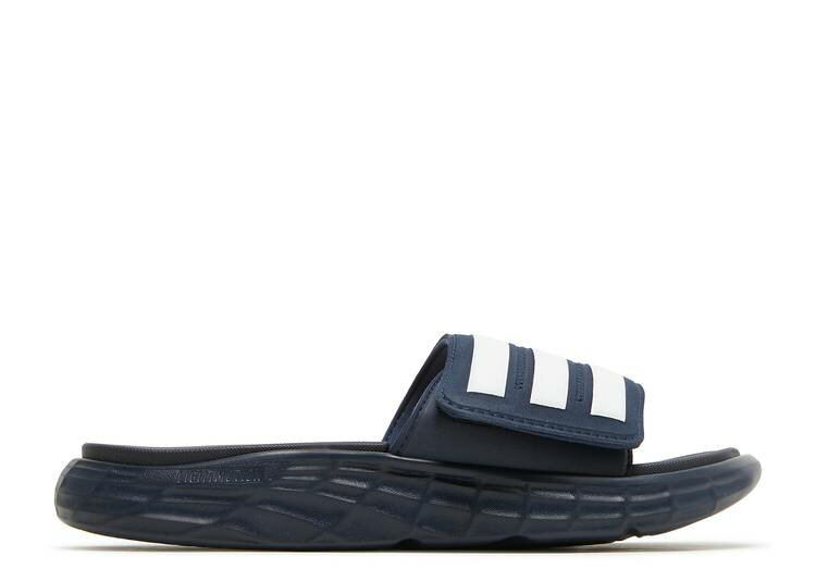 【 ADIDAS DURAMO SL SLIDES 'COLLEGIATE NAVY' / COLLEGIATE NAVY CLOUD WHITE 】 アディダス 紺色 ネイビー 白色 ホワイト スニーカー メンズ
