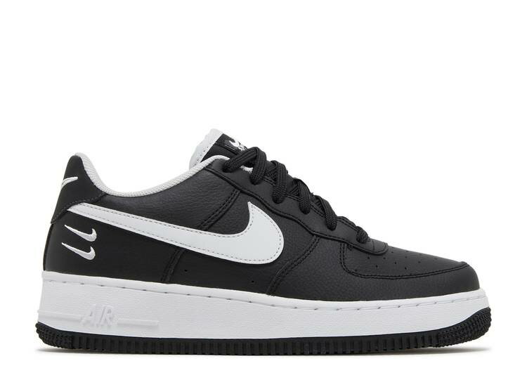 楽天スニケス【 NIKE AIR FORCE 1 HO20 BG 'DUAL SWOOSH - BLACK' / BLACK WHITE BLACK ANTHRACITE 】 スウッシュ スウォッシュ 黒色 ブラック 白色 ホワイト エアフォース ジュニア キッズ ベビー マタニティ スニーカー ナイキ