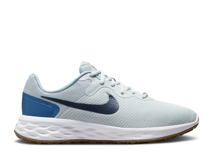 【 NIKE REVOLUTION 6 EXTRA WIDE 'PURE PLATINUM THUNDER BLUE' / PURE PLATINUM DARK MARINA BLUE 】 レボリューション プラチナム サンダー ピュア 青色 ブルー スニーカー メンズ ナイキ