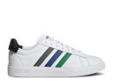 【 ADIDAS GRAND COURT 2.0 'GREEN BLUE GREY STRIPE' / CLOUD WHITE GREEN ROYAL BLUE...