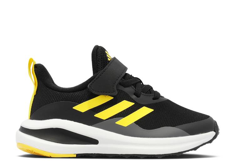 【 ADIDAS FORTARUN EL K 039 BLACK BEAM YELLOW 039 / CORE BLACK BEAM YELLOW CARBON 】 アディダス コア 黒色 ブラック 黄色 イエロー カーボン ジュニア キッズ ベビー マタニティ スニーカー