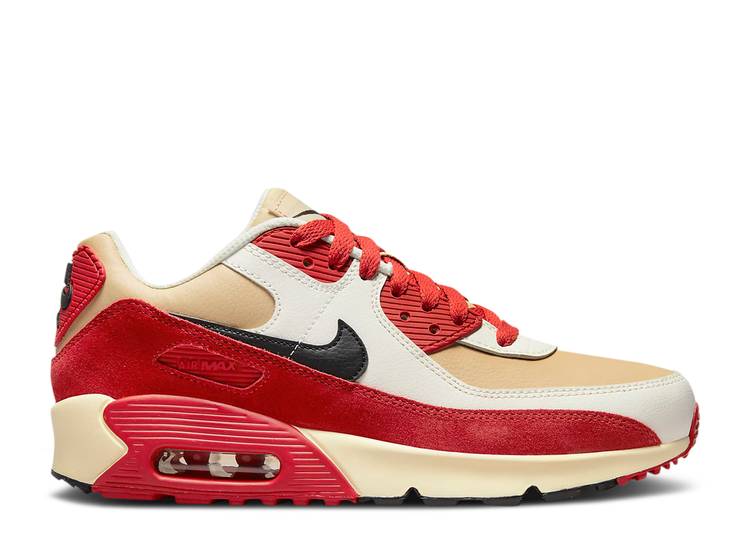 【 NIKE AIR MAX 90 LEATHER GS 'SESAME RED CLAY' / SESAME RED CLAY SAIL BLACK 】 マックス レザー 赤 レッド 黒色 ブラック エアマックス ジュニア キッズ ベビー マタニティ スニーカー ナイキ