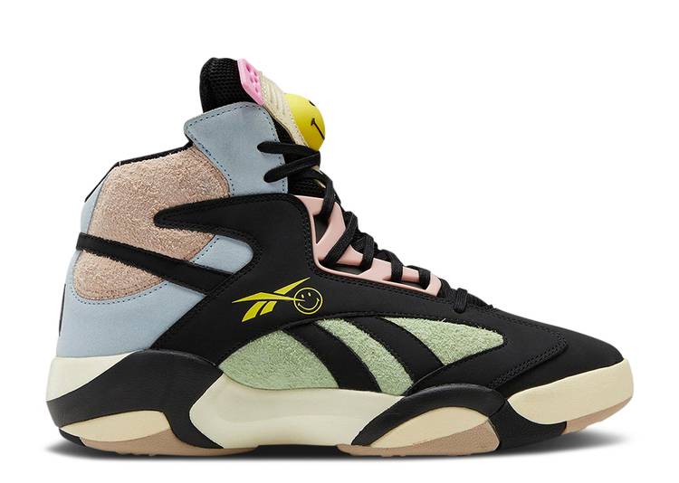 【 REEBOK SMILEY X SHAQ ATTAQ '50TH ANNIVERSARY' / CORE BLACK DREAMY BLUE STINGER 】 リーボック シャック コア 黒色 ブラック 青色 ブルー シャックアタック スニーカー メンズ