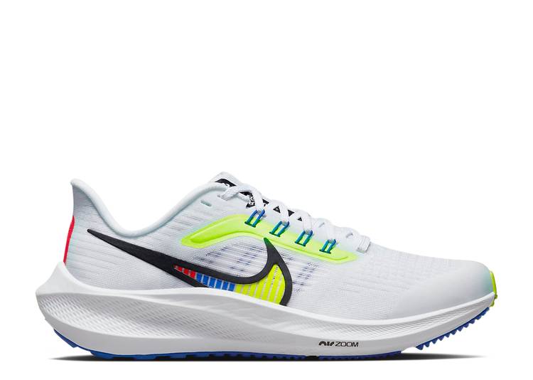 【 NIKE AIR ZOOM PEGASUS 39 PS 'WHITE VOLT RACER BLUE' / WHITE VOLT RACER BLUE BLACK 】 ズーム ペガサス 白色 ホワイト 青色 ブルー 黒色 ブラック ズームペガサス ジュニア キッズ ベビー マタニティ スニーカ