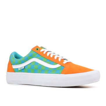 ヴァンズ VANS バンズ プロ 橙 オレンジ 青色 ブルー 緑 グリーン オールドスクール 'GOLF WANG' スニーカー メンズ 【 VANS ORANGE GREEN PRO BLUE 】