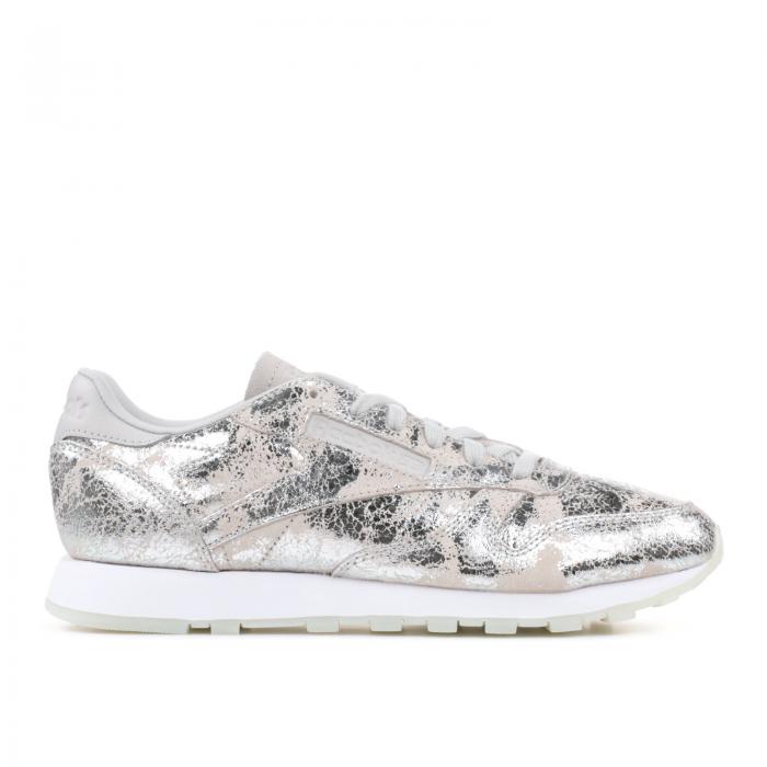 リーボック REEBOK リーボック クラシック レザー 銀色 シルバー 灰色 グレー 白色 ホワイト スニーカー レディース 【 SILVER REEBOK WMNS CLASSIC LEATHER TEXTURAL METALLIC SKULL GREY WHITE 】