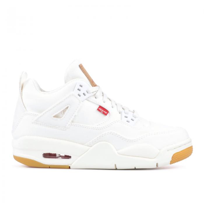 エアジョーダン AIR JORDAN 白色 ホワイト エアジョーダン LEVI'S 'WHITE DENIM' スニーカー ジュニア キッズ 【 X 4 RETRO GS WHITE WHITEWHITE 】