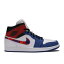  AIR JORDAN AIR JORDAN 1 MID 'MULTICOLORED SWOOSH' / WHITE BLUE RED  ʥ ߥå  ۥ磻 Ŀ ֥롼  å 硼 ˡ 