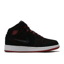 【 AIR JORDAN AIR JORDAN 1 MID GS SE 'FEARLESS' / BLACK GYM RED 】 ナイキ ミッド 黒色 ブラック 赤 レッド エアジョーダン ジュニア キッズ ベビー マタニティ スニーカー