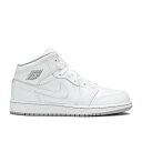 【 AIR JORDAN JORDAN 1 RETRO MID GS 'WHITE WOLF GREY' / WHITE WHITE WOLF GREY 】 ナ...