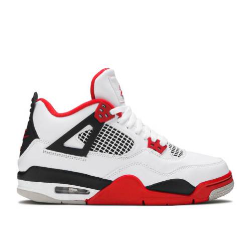 【 AIR JORDAN AIR JORDAN 4 RETRO OG GS 'FIRE RED' 2020 / WHITE BLACK TECH GREY FIRE RED 】 ナイキ 白色 ホワイト 黒色 ブラック テック 灰色 グレー ファイア 赤 レッド エアジョーダン ジュニア キッズ ベビー マ