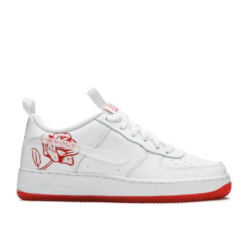 楽天スニケス【 NIKE AIR FORCE 1 LOW GS 'THANK YOU PLASTIC BAG' / WHITE WHITE UNIVERSITY RED 】 白色 ホワイト 赤 レッド エアフォース ジュニア キッズ ベビー マタニティ スニーカー ナイキ
