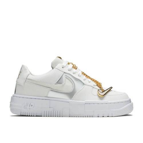 【 NIKE WMNS AIR FORCE 1 PIXEL 'WHITE GOLD CHAIN' / SUMMIT WHITE DARK BEETROOT 】 ゴールド 白色 ホワイト エアフォース スニーカー レディース ナイキ