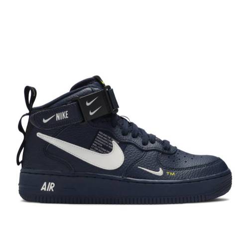 【 NIKE AIR FORCE 1 MID LV8 GS 'OVERBRANDING' / OBSIDIAN WHITE BLACK 】 ミッド 白色 ホワイト 黒色 ブラック エアフォース ジュニア キッズ ベビー マタニティ スニーカー ナイキ