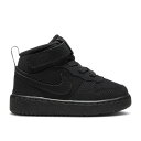 【 NIKE COURT BOROUGH MID 2 TD 'TRIPLE BLACK' / BLACK BLACK BLACK 】 コート ミッド 黒色 ブラック コートバーロウ ベビー ナイキ