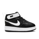 【 NIKE COURT BOROUGH MID 2 TD 'BLACK WHITE' / BLACK WHITE 】 コート ミッド 黒色 ブラック 白色 ホ...