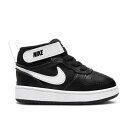 ナイキ NIKE コート ミッド 黒色 ブラック 白色 ホワイト コートバーロウ 'BLACK WHITE' ベビー 【 NIKE MID 2 TD BLACK WHITE 】 【送料無料・関税込み・追加料金なし・海外限定】