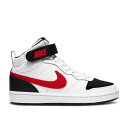 【 NIKE COURT BOROUGH MID 2 GS 'WHITE UNIVERSITY RED' / WHITE BLACK UNIVERSITY RED 】 コート ミッド 白色 ホワイト 黒色 ブラック 赤 レッド コートバーロウ ジュニア キッズ ベビー マタニティ スニーカー ナイ