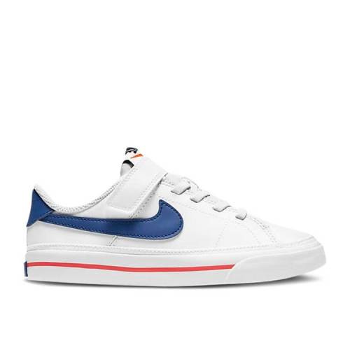  NIKE COURT LEGACY PS 'WHITE DEEP ROYAL BLUE' / WHITE UNIVERSITY RED DEEP ROYAL...