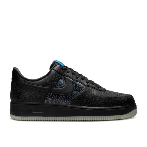 【 NIKE SPACE JAM X AIR FORCE 1 '07 'COMPUTER CHIP' / BLACK LIGHT BLUE FURY BLACK 】 ジャム 黒色 ブラック 青色 ブルー スペースジャム エアフォース スニーカー メンズ ナイキ