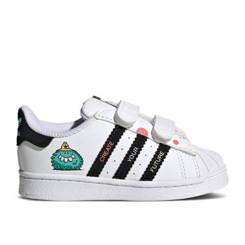 【 ADIDAS KEVIN LYONS X SUPERSTAR INFANT 'CREATE YOUR FUTURE' / CLOUD WHITE CORE BLACK RADIANT ..