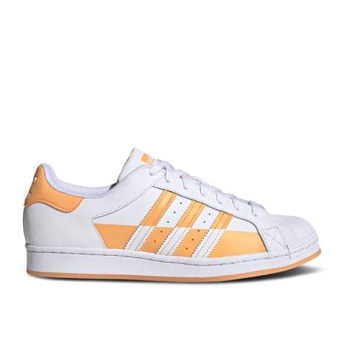 y ADIDAS SUPERSTAR 'SPLIT - WHITE HAZY ORANGE' / CLOUD WHITE CORE BLACK HAZY z AfB_X X[p[X^[ F zCg RA F ubN Xj[J[ Y