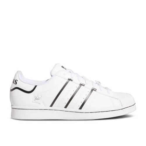 【 ADIDAS SUPERSTAR 'WHITE BLACK' / CLOUD WHITE CORE BLACK BLUE 】 アディダス スーパースター 白色 ホワイト コア 黒色 ブラック 青色 ブルー スニーカー メンズ