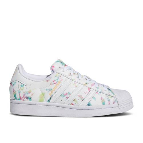 【 ADIDAS SUPERSTAR BIG KID 'WATERCOLOR' / CLOUD WHITE HAZY ORANGE HI RES 】 アディダス スーパースター 白色 ホワイト 橙 オレンジ ジュニア キッズ ベビー マタニティ スニーカー